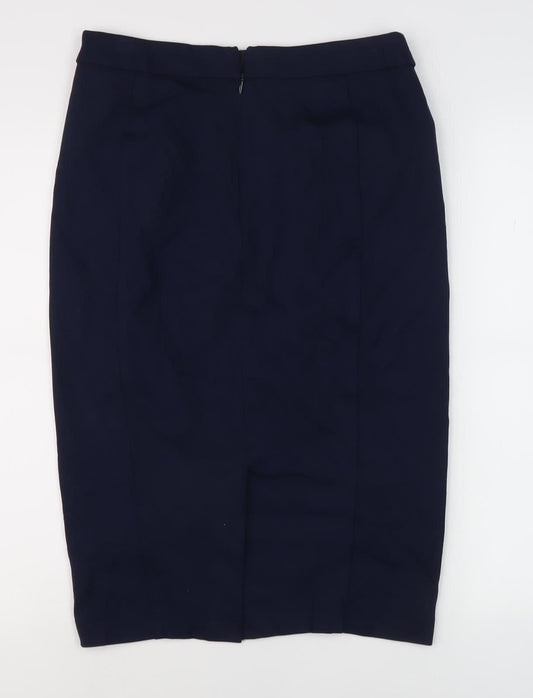 Marks and Spencer Women's Blue Midi Pencil Skirt Size 12