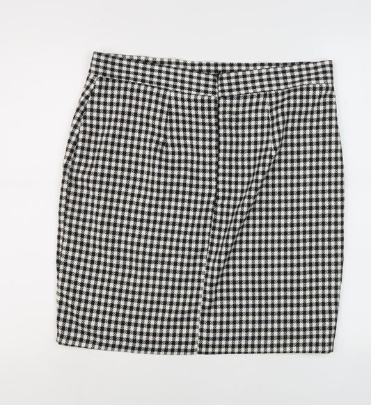 M&Co Women's Black Check Pencil Skirt Size 16