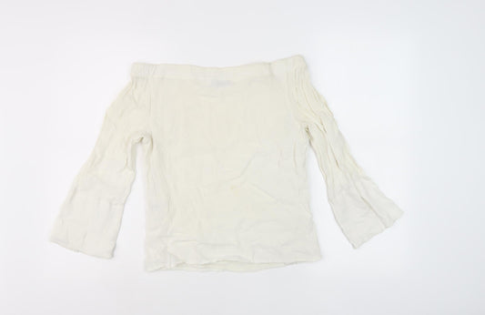 Womens UK Size 6 Mint Velvet Ivory Basic Blouse