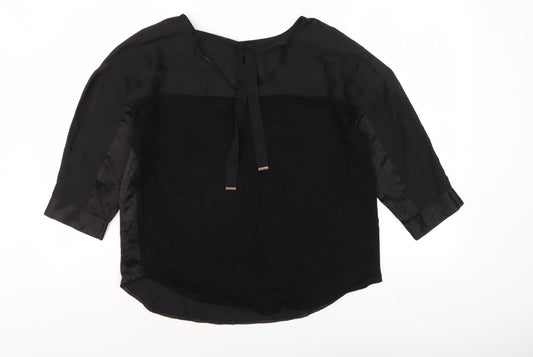 Womens UK Size M Oasis Black Basic Blouse