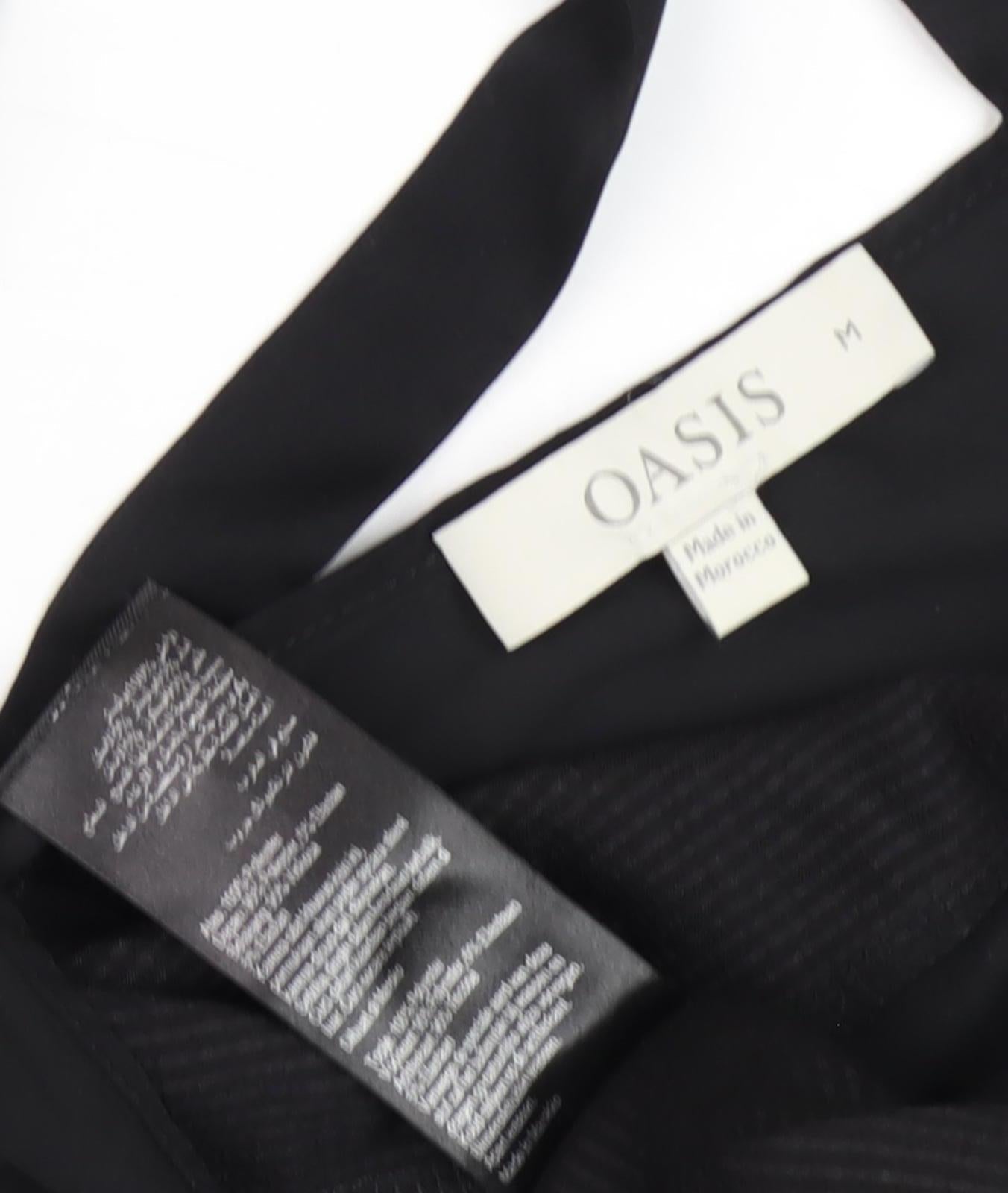 Womens UK Size M Oasis Black Basic Blouse