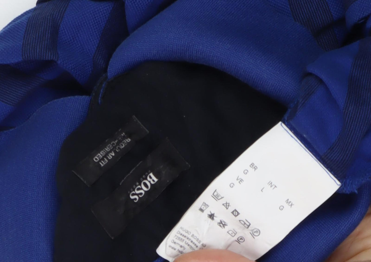 Hugo Boss Men's Blue Striped Polo Shirt Size L