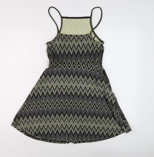 Topshop Women's Multicoloured Size 10 Chevron Dress