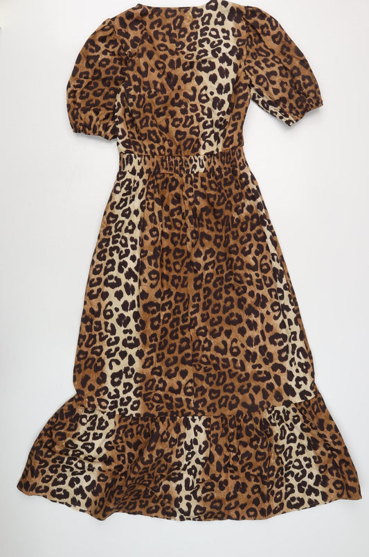 Marks and Spencer Women's Brown Animal Print Midi Dress