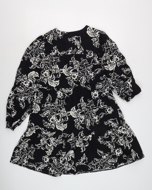 Marks and Spencer Women Black Floral Dress Size 8