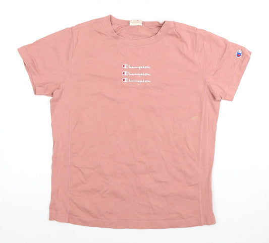Womens UK Size M Champion Pink Basic T-Shirt