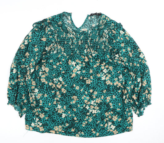 Womens UK Size 10 New Look Multicoloured Basic Blouse
