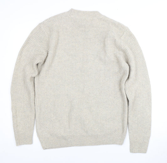 Next Men's Beige Medium Cable-Knit Jumper