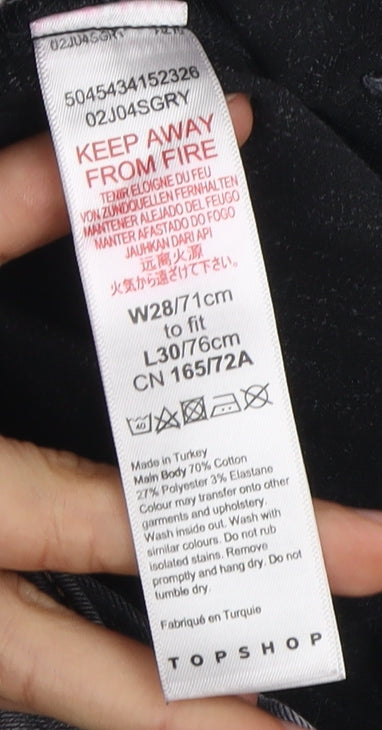 Topshop Women's Grey Skinny Jeans, Size M, Slim Fit