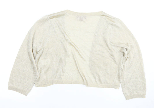 Monsoon Women Beige Size 14 Cropped Blouse