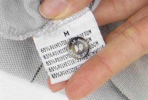 Le Shark Men's Grey Check Polo Shirt Medium