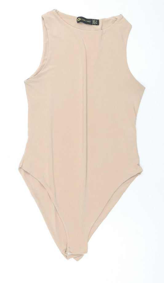 Womens UK Size 10 I SAW IT FIRST One-Piece Beige Bodysuit