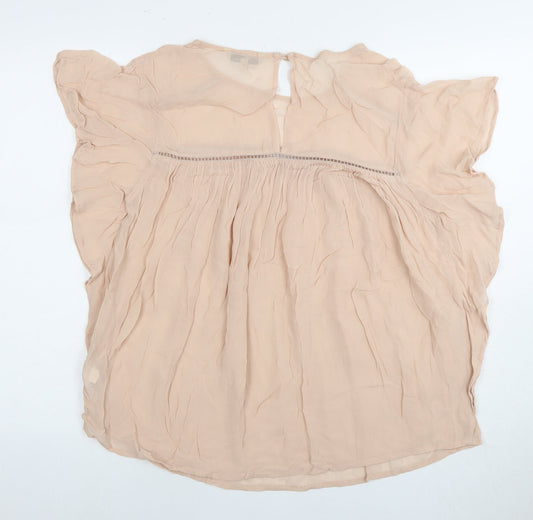 Womens UK Size 14 NEXT Beige Basic Blouse