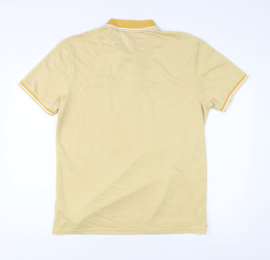 Marks and Spencer Men's Beige Polo Shirt - Size L