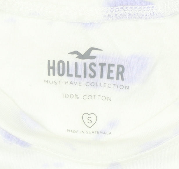 Womens UK Size S Hollister Multicoloured Cropped T-Shirt