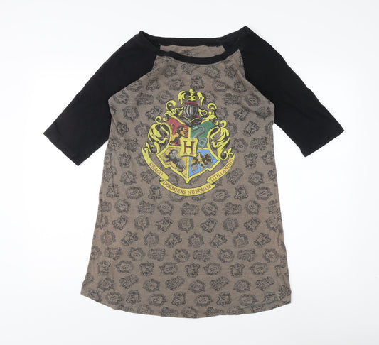 Additional front view of Harry Potter unisex grey ringer s t-shirt 3/4 sleeve