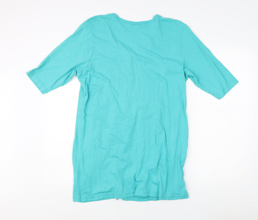 Cotton Traders Women's Green V-Neck Top Size 16