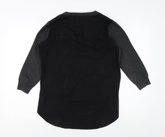 Karen Millen Grey V-Neck Women's Cardigan, Size S, 3/4 Sleeve, Casual