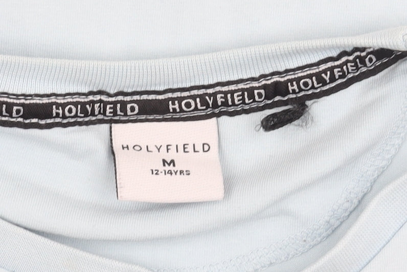 Holyfield Unisex Kids Blue T-Shirt Size M, Logo Accent