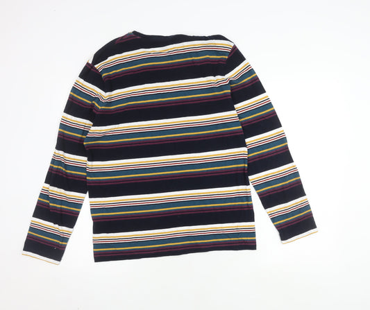 Marks and Spencer Men's Multicoloured Striped T-Shirt M