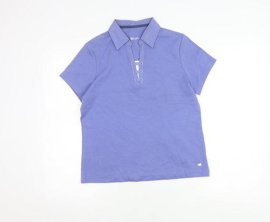 Womens UK Size 12 DASH Purple Basic Polo