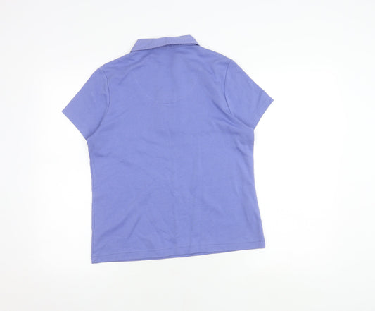 Womens UK Size 12 DASH Purple Basic Polo