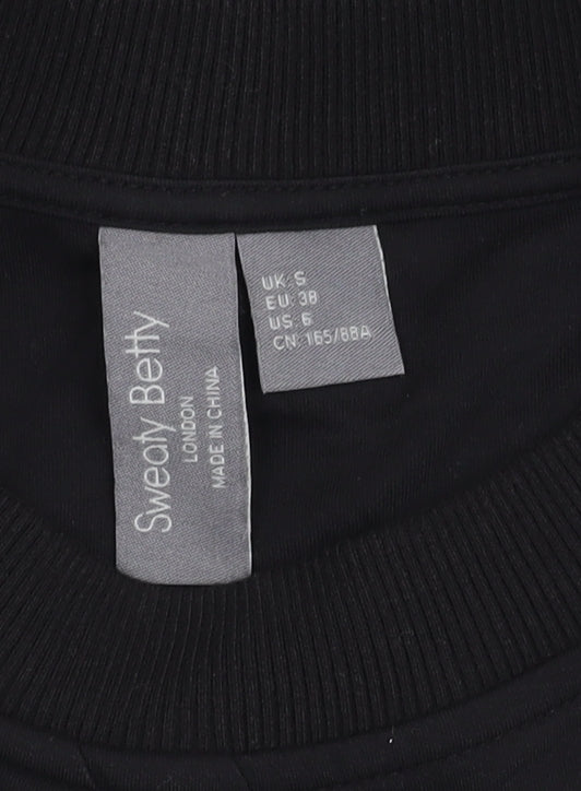 Womens UK Size S Sweaty Betty Black Wrap Blouse