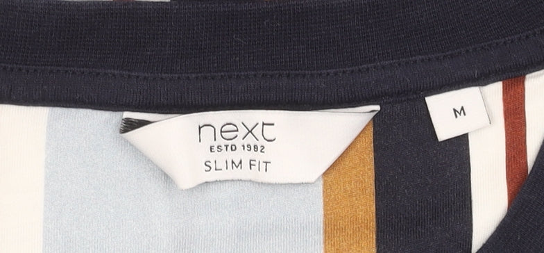 Next Men's Multicoloured Striped Slim Fit T-Shirt M