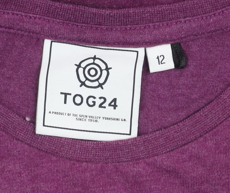 Womens UK Size 12 TOG24 Purple Basic T-Shirt