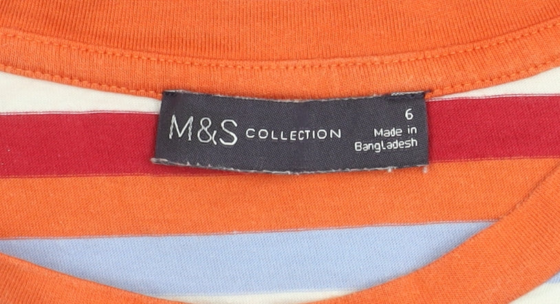Marks and Spencer Women's Multicoloured Striped T-Shirt