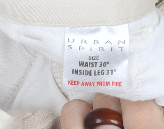 Urban Spirit Men's Beige Cotton Trousers Size 30