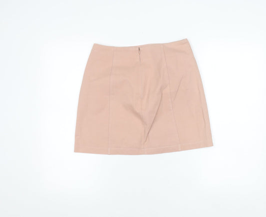 New Look Women's Beige Embroidered Skirt, Size 10