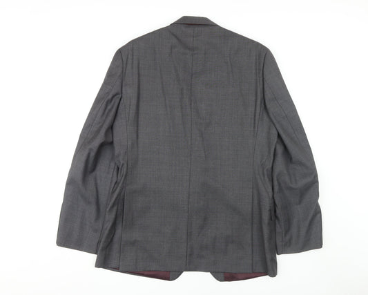 Austin Reed Men's Grey Wool Blazer 42R, Formal Jacket
