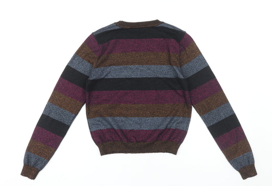 Womens UK Size S QED London Multicoloured Pullover Jumper