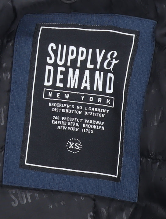 Mens UK Size XS Supply & Demand Blue Parka Coat