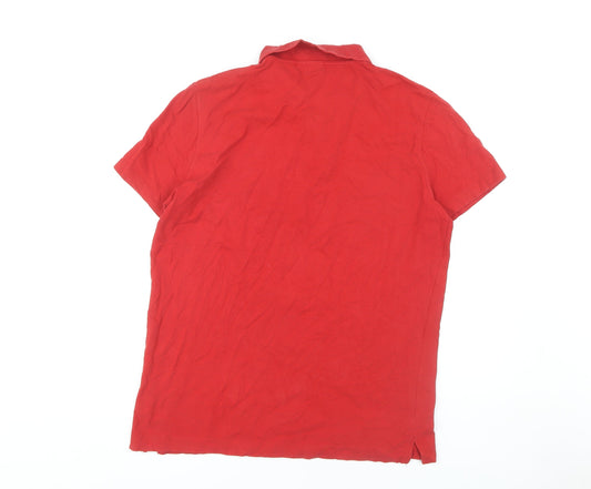 Calvin Klein Men's Red Polo Shirt, Size 54, Short Sleeve
