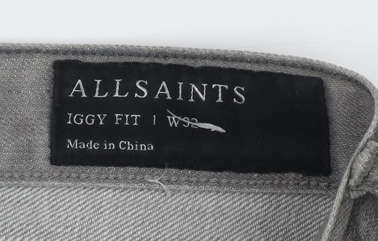 AllSaints Men's Grey Straight Jeans Size 32