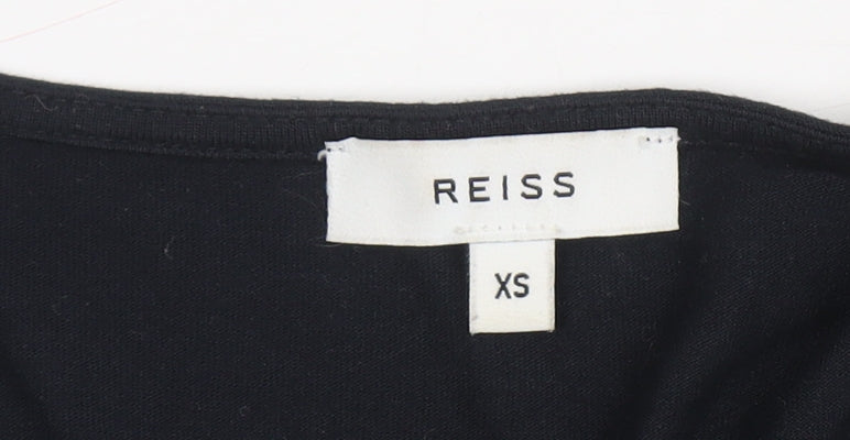 Womens UK Size XS Reiss Black Basic T-Shirt