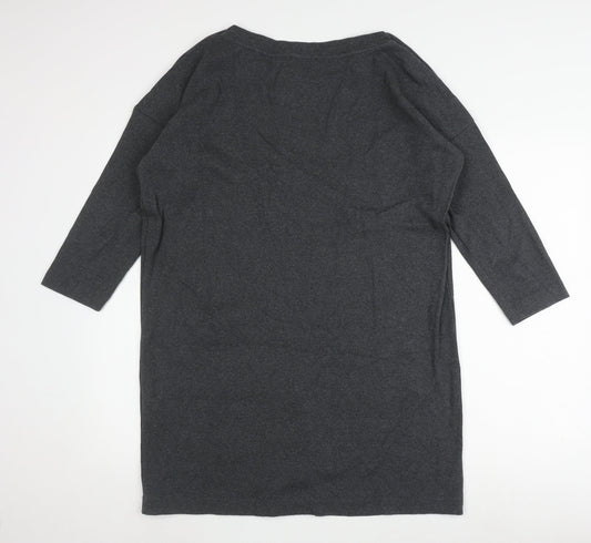 Hobbs Grey Women's Shift Dress Size 12, 3/4 Sleeve, Cotton