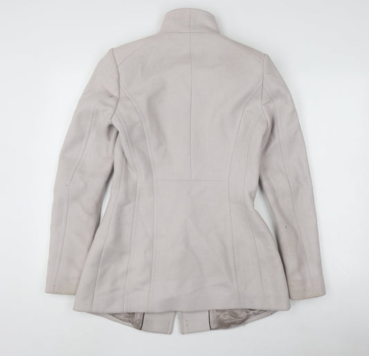 Reiss Women's Beige XS Slim Wool Overcoat