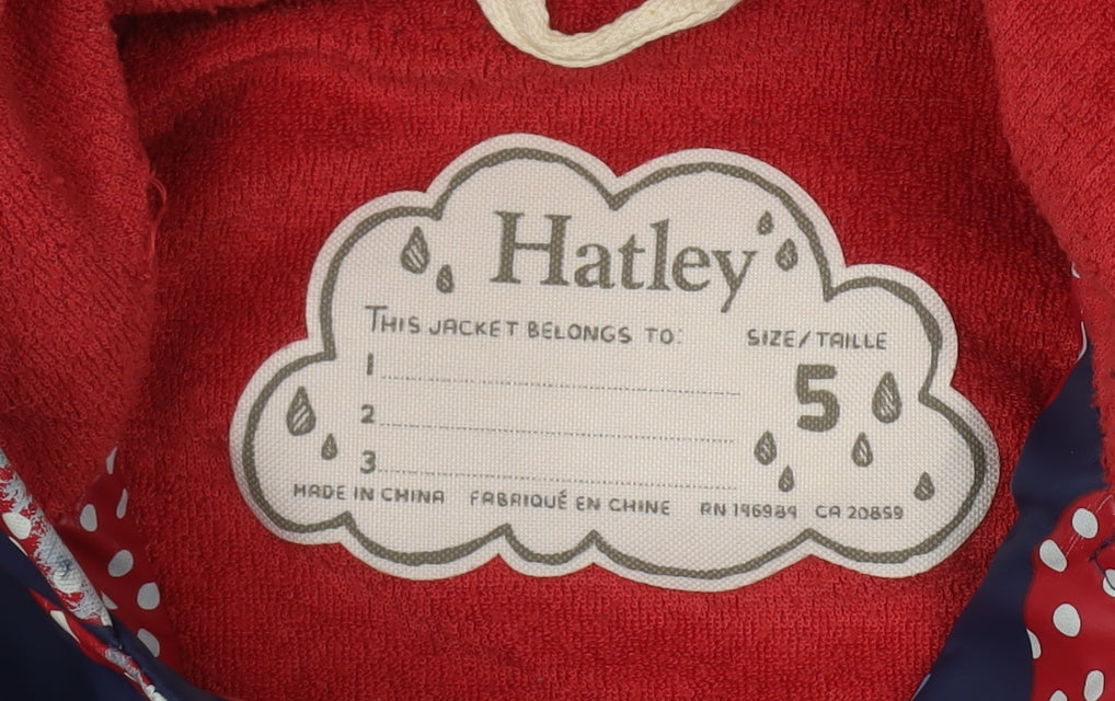 Hatley Girls Multicoloured 5 Years Apple Pattern Rain Coat