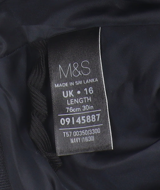 Marks and Spencer Women's Black Striped A-Line Skirt