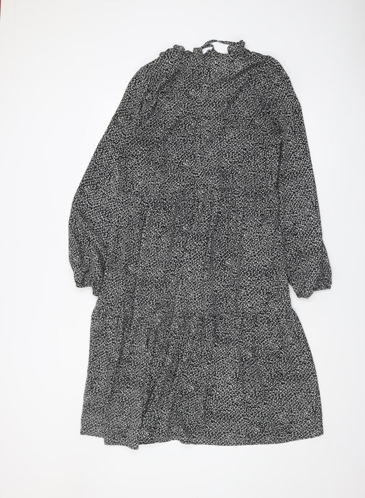 PIECES Women’s Black Floral Midi Dress M