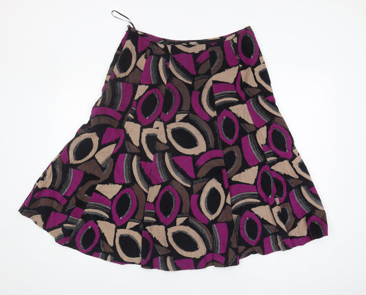 M&Co Women's Multicoloured A-Line Skirt Size 12