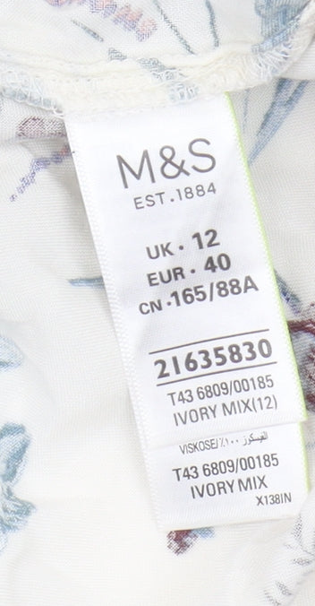 Womens UK Size 12 Marks and Spencer Ivory Basic Blouse