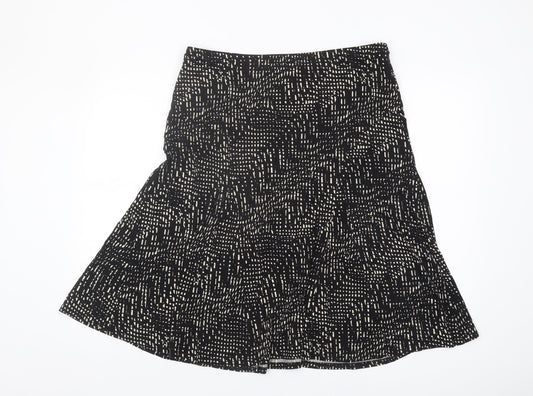 Marks and Spencer Women’s Black Geometric A-Line Skirt, Size 16