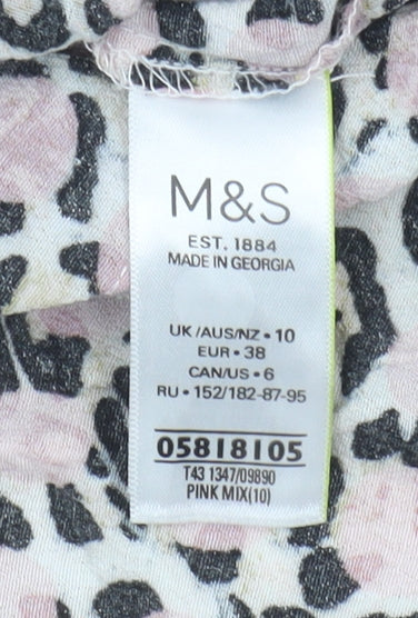 Womens UK Size 10 Marks and Spencer Multicoloured Basic Blouse