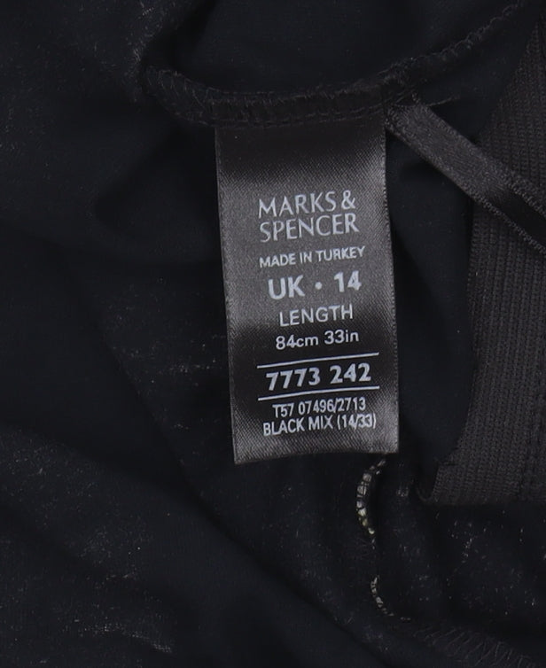 Marks and Spencer Floral Black Skirt Size 14 Viscose