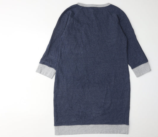 J.Crew Women's Blue Shift Dress M, 3/4 Sleeve, Casual