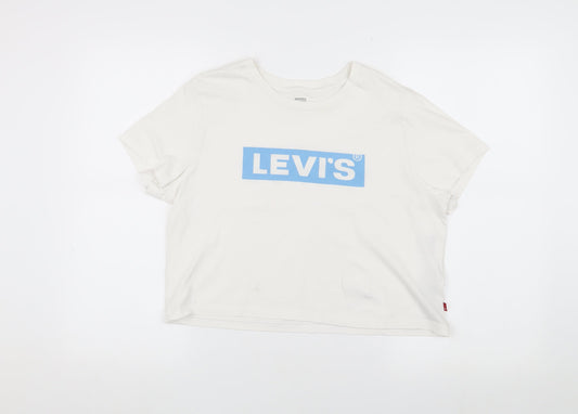 Womens UK Size M Levi's White Basic T-Shirt